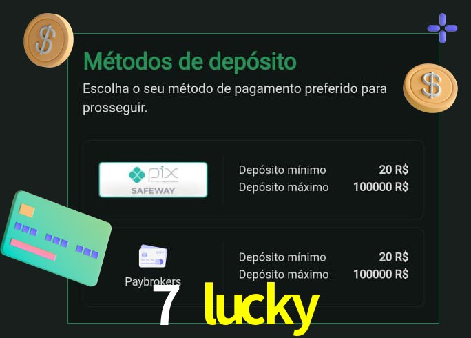 O cassino 7 lucky oferece uma grande variedade de métodos de pagamento
